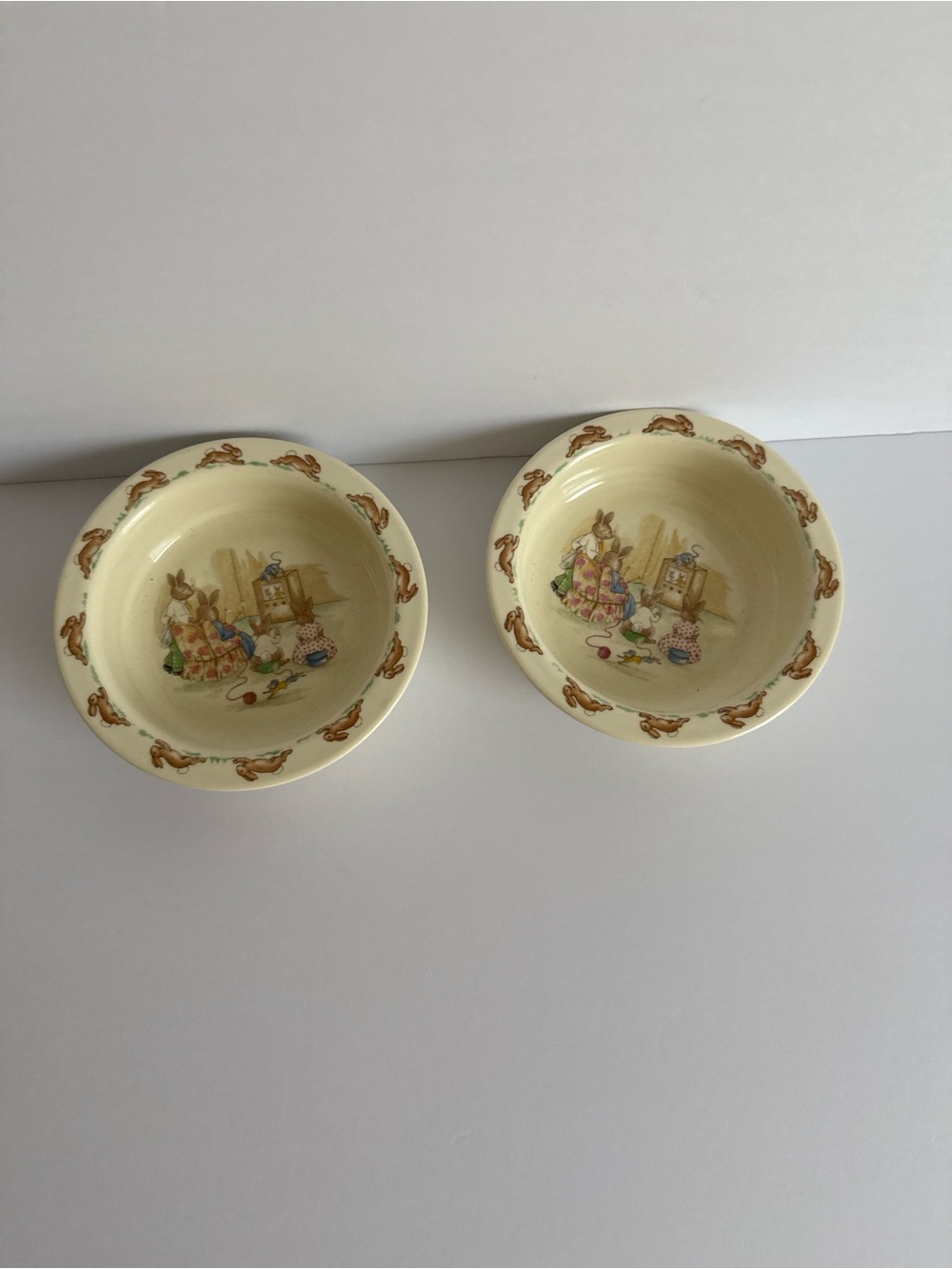 Vintage Royal Doulton Bunnykins Child Bowls Set of 2 Nursery Dishware